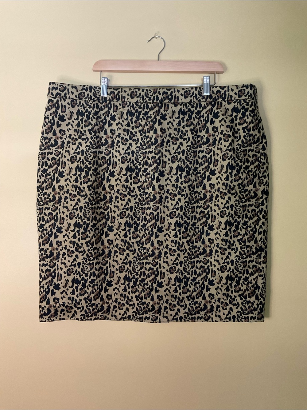 J. Crew Plus Cotton Leopard-Print Pencil Skirt in Tan and Black